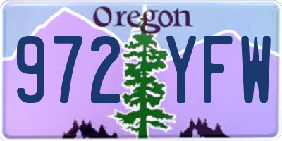 OR license plate 972YFW