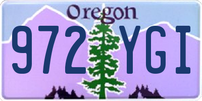 OR license plate 972YGI
