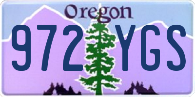 OR license plate 972YGS