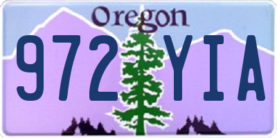 OR license plate 972YIA