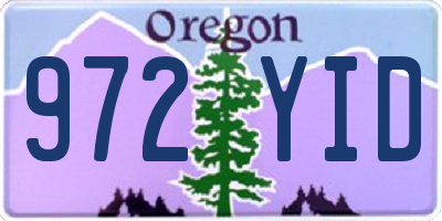 OR license plate 972YID