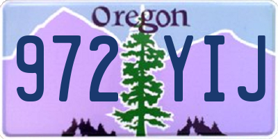 OR license plate 972YIJ