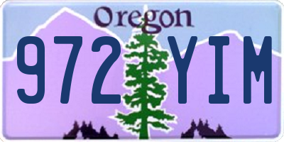 OR license plate 972YIM