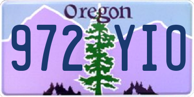 OR license plate 972YIO
