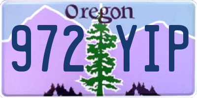 OR license plate 972YIP