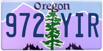 OR license plate 972YIR