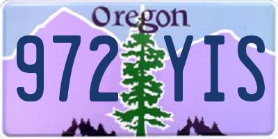 OR license plate 972YIS