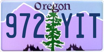 OR license plate 972YIT