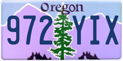 OR license plate 972YIX