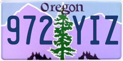 OR license plate 972YIZ