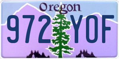 OR license plate 972YOF