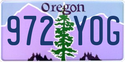 OR license plate 972YOG