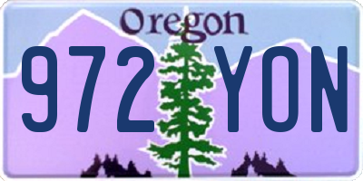 OR license plate 972YON