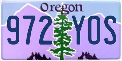 OR license plate 972YOS