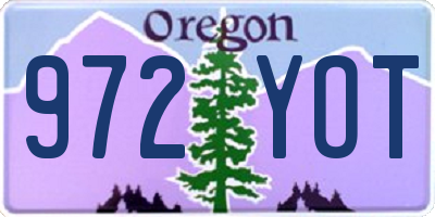 OR license plate 972YOT