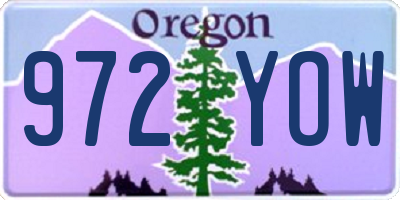 OR license plate 972YOW