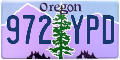 OR license plate 972YPD
