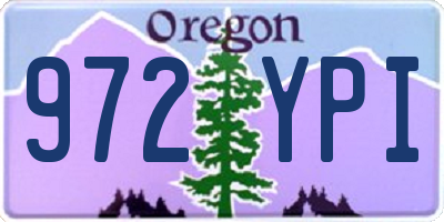 OR license plate 972YPI