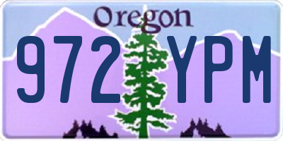 OR license plate 972YPM