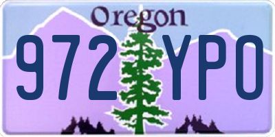 OR license plate 972YPO