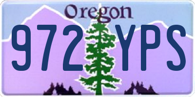 OR license plate 972YPS