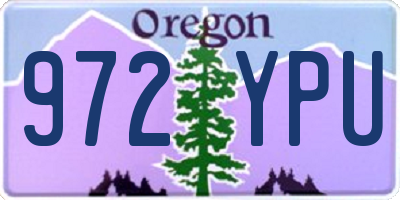 OR license plate 972YPU