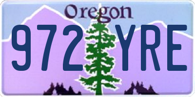 OR license plate 972YRE