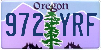 OR license plate 972YRF