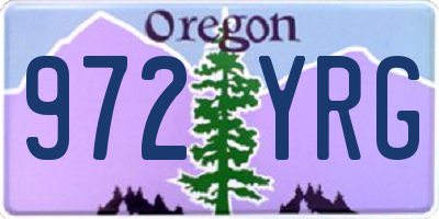 OR license plate 972YRG