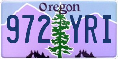 OR license plate 972YRI