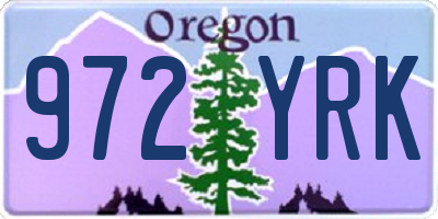 OR license plate 972YRK