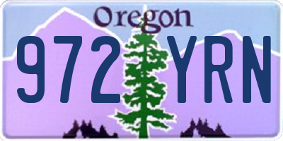 OR license plate 972YRN