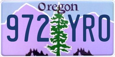 OR license plate 972YRO