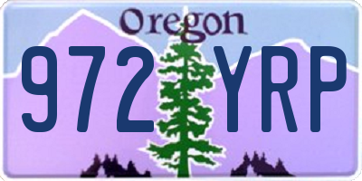 OR license plate 972YRP