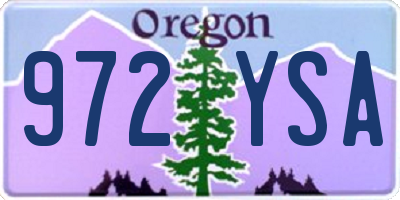 OR license plate 972YSA