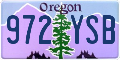 OR license plate 972YSB