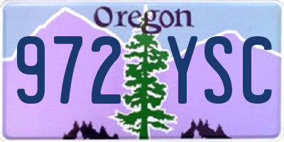 OR license plate 972YSC