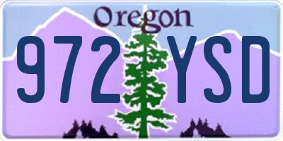 OR license plate 972YSD