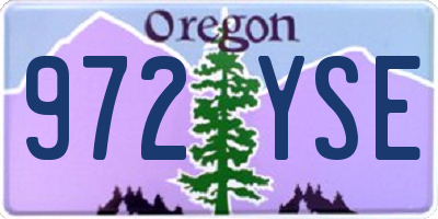 OR license plate 972YSE