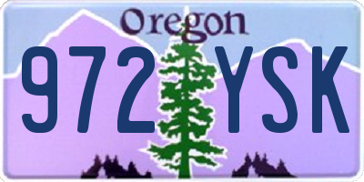 OR license plate 972YSK