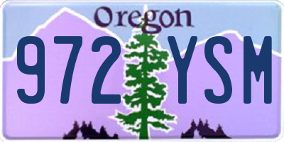 OR license plate 972YSM