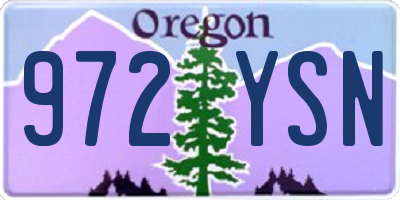 OR license plate 972YSN