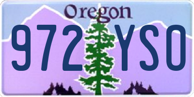 OR license plate 972YSO