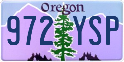 OR license plate 972YSP