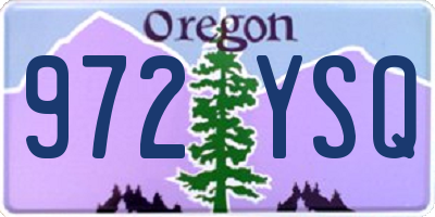 OR license plate 972YSQ