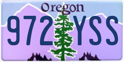 OR license plate 972YSS