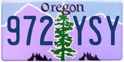 OR license plate 972YSY