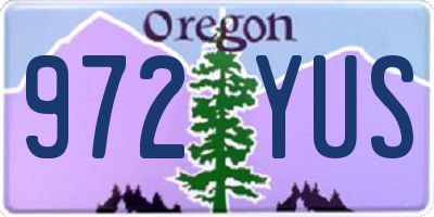 OR license plate 972YUS