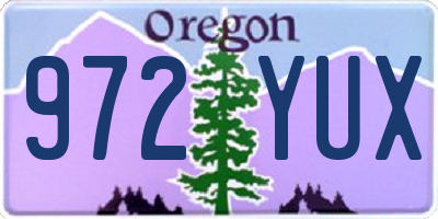 OR license plate 972YUX