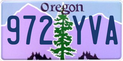 OR license plate 972YVA
